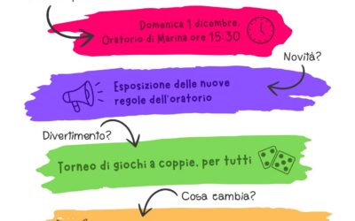 Festa di Riapertura Oratorio – Domenica 1° dicembre ore 15,00