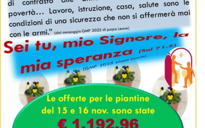 Giornata Mondiale dei Poveri 2025 – GRAZIE alla COMUNITA’ delle offerte