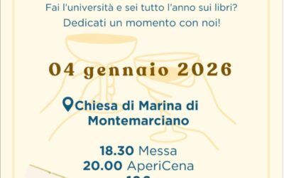 Messa e apericena per Universitari – Domenica 4 gennaio ore 18,30 Chiesa di Marina di Montemarciano
