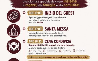 Festa Finale del GREST! Sabato 18 luglio ore 16,00 – Oratorio di Marina