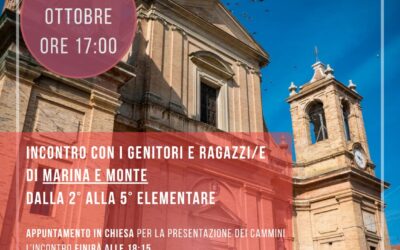 Catechismo 2026/27 – Incontro con i genitori e ragazzi/e – sabato 10 ottobre ore 17,00 Chiesa di Montemarciano