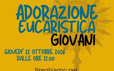 Ripartono in seminario le adorazioni aperte ai giovani, giovedì 22 ottobre ore 21,00