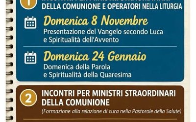 Incontri per ministri straordinari della comunione e operatori della liturgia – 8 Novembre 2026 – 14 Marzo 2027