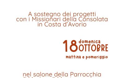 Mercatino Missionario a sostegno dei progetti in Costa d’Avorio – Domenica 18 ottobre salone parrocchia Marina